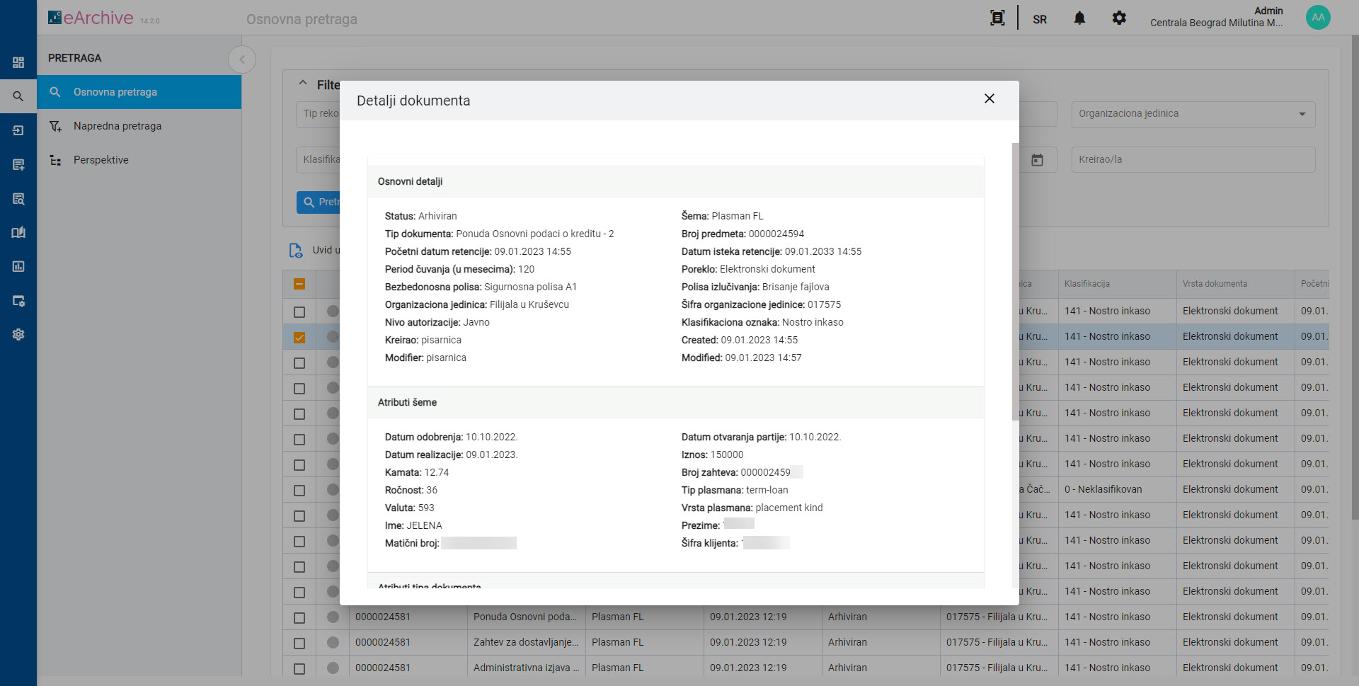 eArhiva 06 – Detalji rekorda